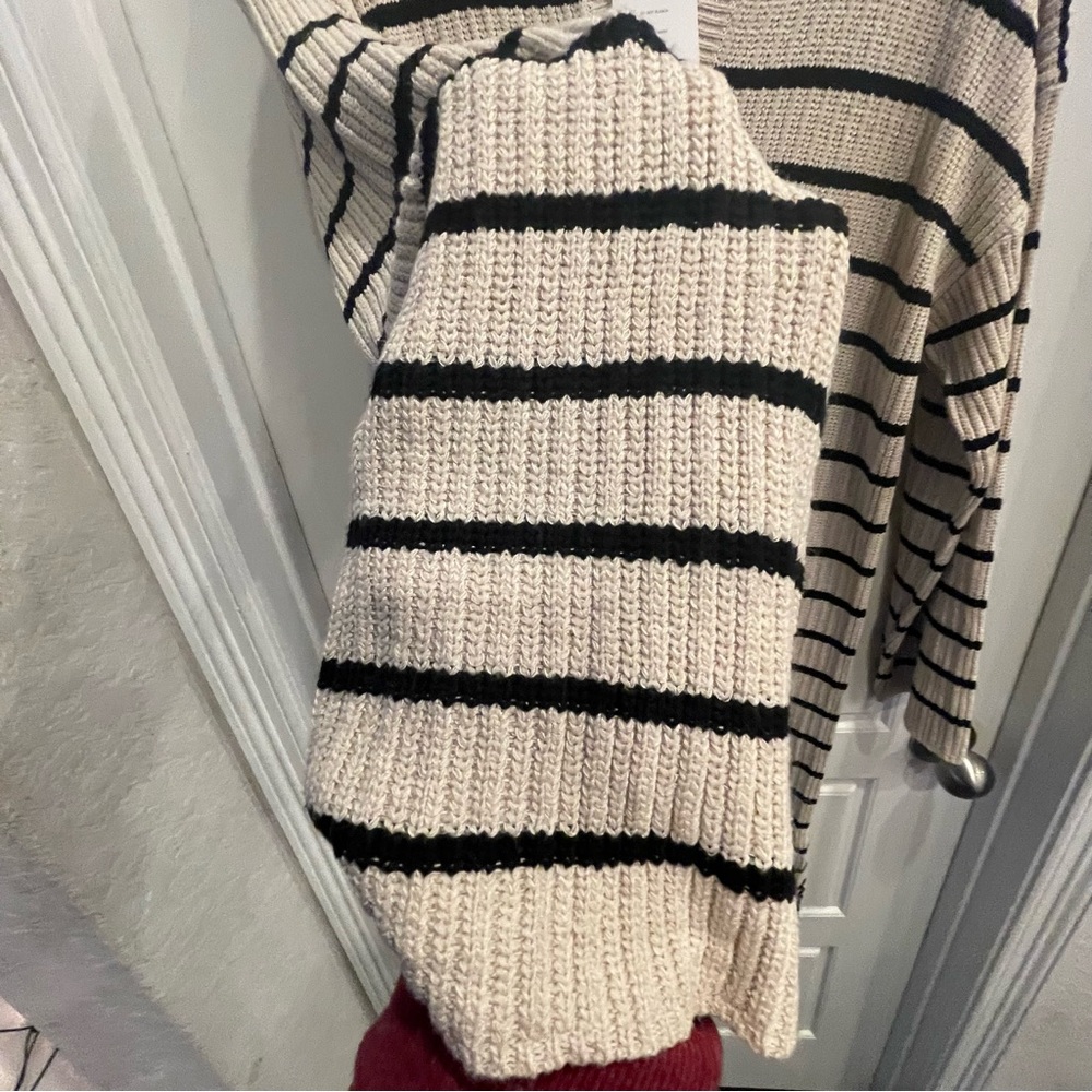 Zesica Tan with Brown Stripes Sweater Dress is New With Tags size: XL - Picture 5 of 10